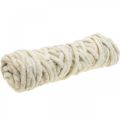 Floristik24 Cordón de fieltro hilo de mecha cordón de lana blanco amarillo marrón L30m