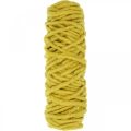 Floristik24 Cordón de fieltro lana de oveja alambre de yute amarillo L20m