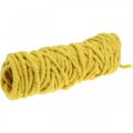 Floristik24 Cordón de fieltro lana de oveja alambre de yute amarillo L20m