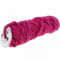 Floristik24 Cordón de fieltro con alambre de lana para manualidades rosa 20m