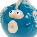 Floristik24 Pez de cerámica, marítimo, pez decorativo azul L11.5 4pcs