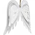 Floristik24 Alas de ángel para colgar, decoración navideña, colgantes de metal blanco H11.5cm W11cm 3pcs