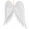 Floristik24 Alas para colgar, decoración de Adviento, alas de ángel de metal Blanco H29.5cm W28.5cm