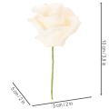 Rosas artificiales, color crema, flor de 10 cm con tallo, 100 unidades. | Floristik24.es