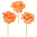 Floristik24 Rosa artificial naranja, flor de 5 cm, individual, 100 unidades
