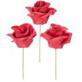 Floristik24 Rosas artificiales rojas con tallo, 5 cm, 100 unidades