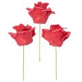 Rosas artificiales rojas con tallo, 5 cm, 100 unidades | Floristik24.es