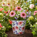Maceta, decoración primaveral, jardinera, metal, Ø14cm H12.5cm | Floristik24.es