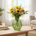 Jarrón de cristal con diseño de tulipán en relieve para decoración de interiores, 22,5cm | Floristik24.es