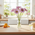 Flores artificiales de gerbera para jardín, color morado, 47 cm, 6 unidades | Floristik24.es