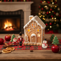 Portavelas con forma de casa de jengibre, ideal para colocar de pie o decorar, 13 cm. | Floristik24.es