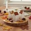 Juego de casas miniatura decorativas de cerámica, decoración de mesa, 9 cm, 3 piezas | Floristik24.es