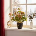 Planta artificial de heléboro en maceta, rosa de Navidad, para decoración del hogar, 50 cm. | Floristik24.es