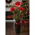 Flor de amarilis artificial, roja, de tallo largo, para jarrón y arreglos florales, 77 cm. | Floristik24.es