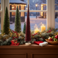 Árbol de Navidad decorativo, figura de árbol estilizada sobre una base de madera, 60 cm. | Floristik24.es