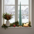 Árbol de Navidad artificial, árbol decorativo, diseño delicado con base de madera, 80 cm. | Floristik24.es