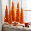 Adorno artificial de árbol de Navidad sobre base de madera, 60 cm. | Floristik24.es