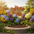 Estaca de jardín con motivo de calabaza, decoración metálica, acabado oxidado, 100 cm | Floristik24.es