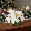 Flor de Pascua artificial, blanca, flor grande, planta decorativa, 40 cm | Floristik24.es