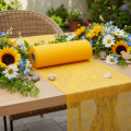 Camino de mesa no tejido, amarillo, 23 cm, rollo de decoración de mesa moderno | Floristik24.es