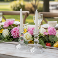 Portavelas transparente, diseño clásico, decoración de mesa, 12 cm, 2 unidades | Floristik24.es