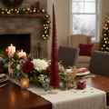 Árbol de Navidad decorativo moderno y delgado sobre una base de madera, 80 cm. | Floristik24.es