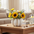 Jarrón decorativo con forma de calabaza, brillante, decoración otoñal para salón, 19 cm. | Floristik24.es