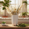 Jarrón acanalado, jarrón alto decorativo para flores secas, 24 cm | Floristik24.es