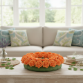 Rosa artificial naranja, flor de 5 cm, individual, 100 unidades | Floristik24.es