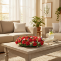 Rosas artificiales rojas con tallo, 5 cm, 100 unidades | Floristik24.es