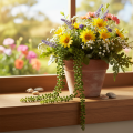 Guirnalda colgante de plantas artificiales con suculentas para decorar la sala de estar. | Floristik24.es