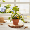 Planta suculenta verde artificial como decoración para arreglos creativos. | Floristik24.es