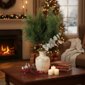Rama de pino artificial para decoración invernal, 40 cm, 4 unidades | Floristik24.es