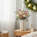 Jarrón moderno acanalado, jarrón alto decorativo para flores secas, 38 cm. | Floristik24.es