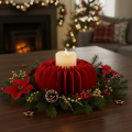 Decoración de papel con forma de calabaza redonda de panal, decoración moderna para mesa, 24 cm, 4 unidades. | Floristik24.es