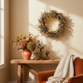 Corona de eucalipto artificial, decoración otoñal, redonda, 45 cm. | Floristik24.es