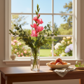 Gladiolosa artificial con flores decorativas, 88 cm | Floristik24.es