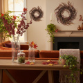 Corona artificial con ramas de helecho, decoración otoñal, 35 cm. | Floristik24.es