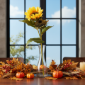 Girasol artificial con hojas y flores realistas, 58 cm, 3 piezas | Floristik24.es
