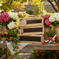 Caja de madera con pizarra para etiquetar, juego de 3, 36 cm | Floristik24.es