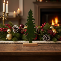 Figura decorativa de árbol de Navidad con base de madera, 36 cm. | Floristik24.es