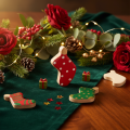 Calcetines de lunares, decoración navideña para la mesa, 6 cm, 8 unidades | Floristik24.es