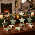 Juego de estrellas decorativas de madera para mesa y alféizar, 5 cm, 9 piezas | Floristik24.es