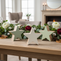 Figura decorativa en forma de estrella, decoración de mesa, 10 cm, 3 piezas | Floristik24.es