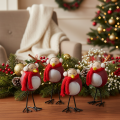 Figura decorativa de pájaro con bufanda, decoración de invierno, 11 cm, 4 piezas | Floristik24.es