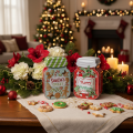 Lata metálica para galletas con diseño navideño en forma de tarro de galletas, 15 cm, 2 unidades | Floristik24.es