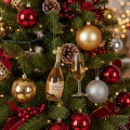Juego de adornos para árbol de Navidad: copa de champán y botella de champán, decoración navideña, 14 cm, 2 piezas | Floristik24.es
