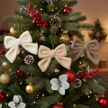 Lazo decorativo de felpa con colgador, 16 cm, 3 unidades | Floristik24.es