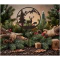 Estaca decorativa con animales del bosque, ciervo y pino, 100 cm. | Floristik24.es