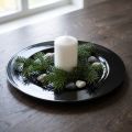 Plato decorativo negro plano de plástico brillante Ø28cm H2cm | Floristik24.es